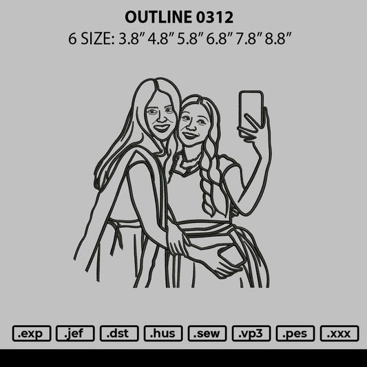 Outline 0312 Embroidery File 6 sizes