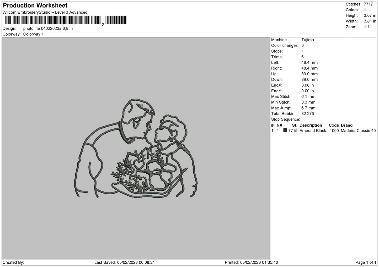 Photoline 0402a Embroidery File 6 sizes