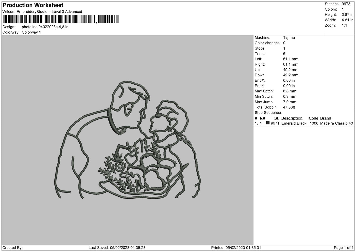 Photoline 0402a Embroidery File 6 sizes