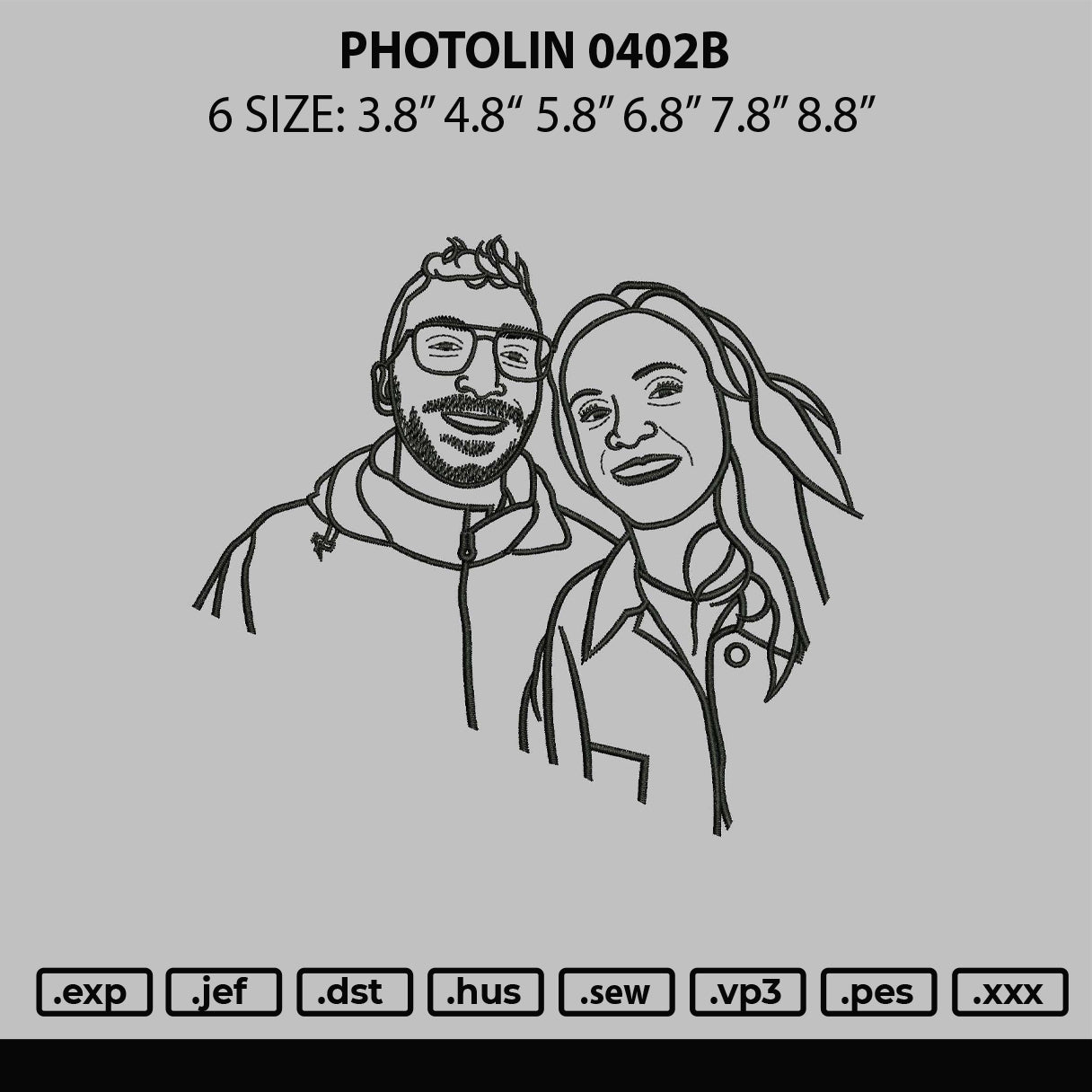 Photoline 0402b Embroidery File 6 sizes