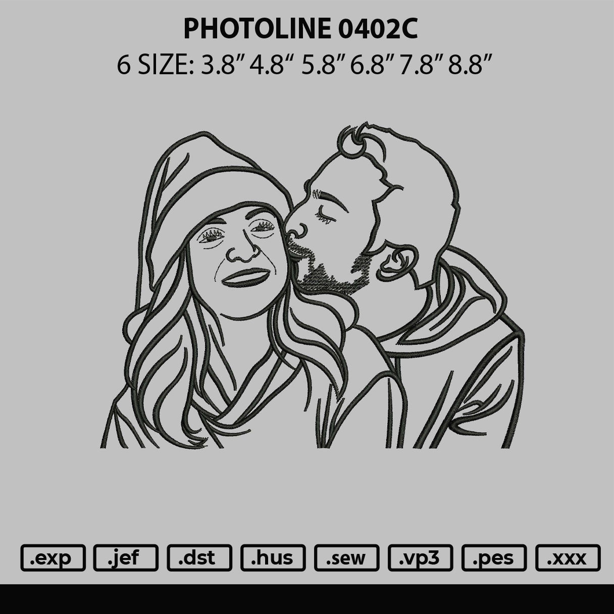 Photoline 0402c Embroidery File 6 sizes