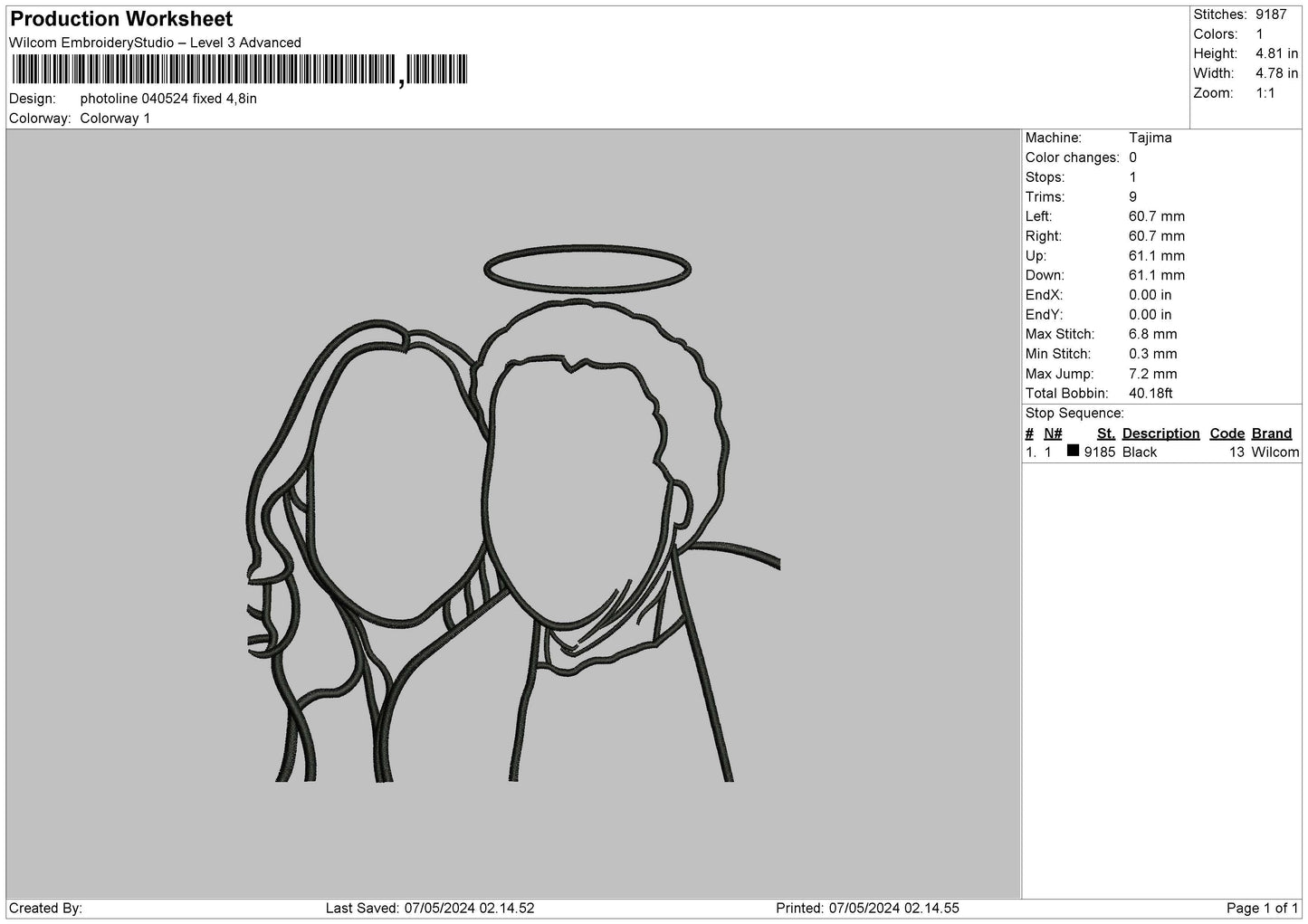 Photoline 0405 Embroidery File 6 sizes