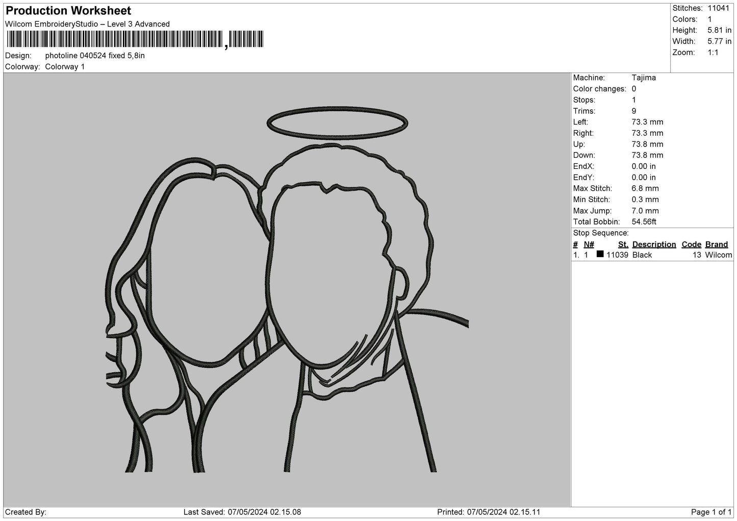 Photoline 0405 Embroidery File 6 sizes