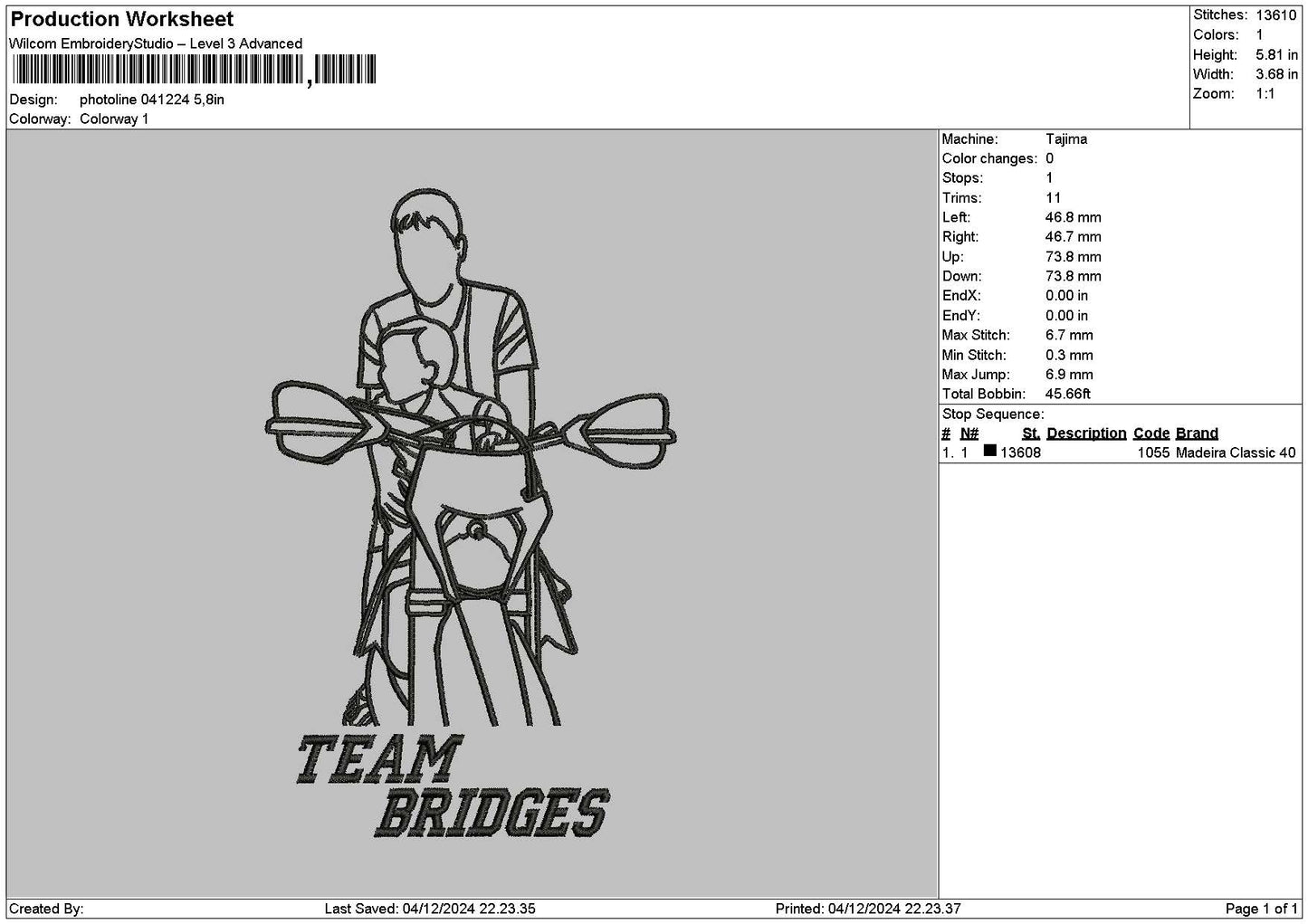Photoline 0412 Embroidery File 6 sizes