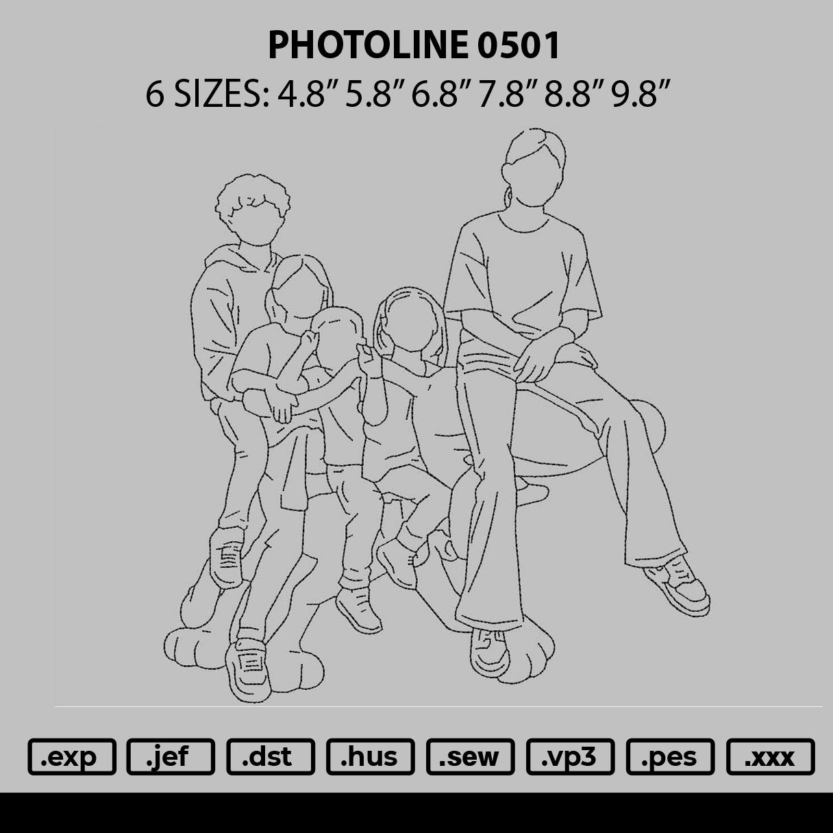 Photoline 0501 Embroidery File 6 sizes