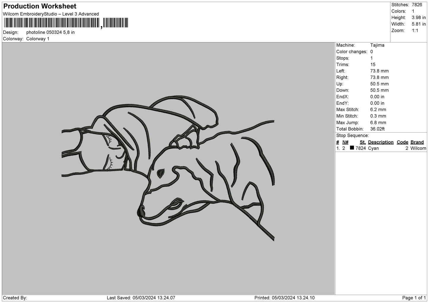 Photoline 0503 Embroidery File 6 sizes