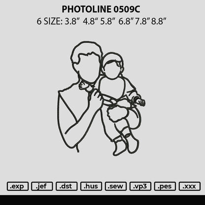 Photoline 0509c Embroidery File 6 sizes