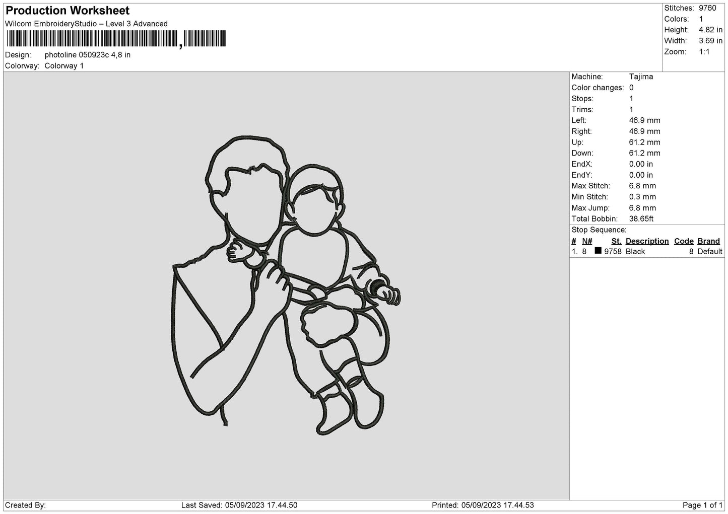 Photoline 0509c Embroidery File 6 sizes