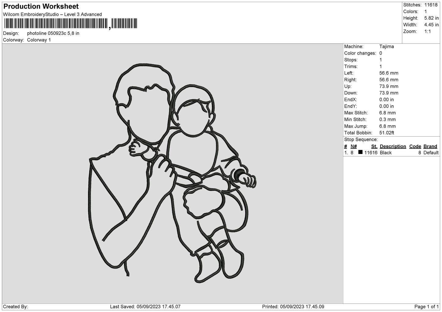 Photoline 0509c Embroidery File 6 sizes