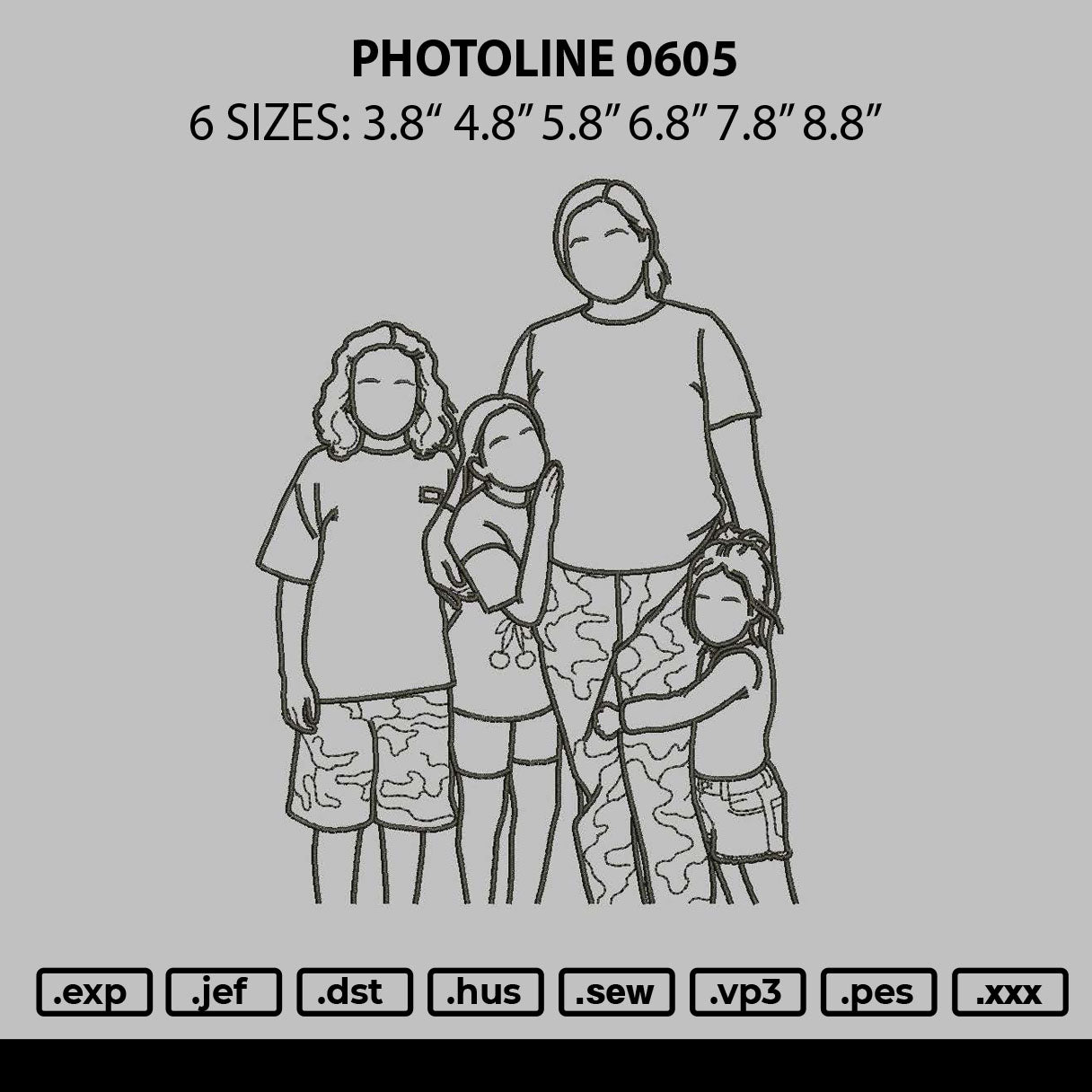 Photoline 0605 Embroidery File 6 sizes