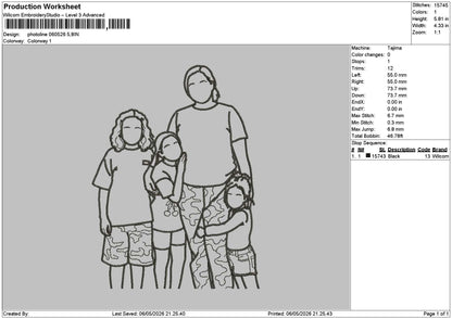 Photoline 0605 Embroidery File 6 sizes