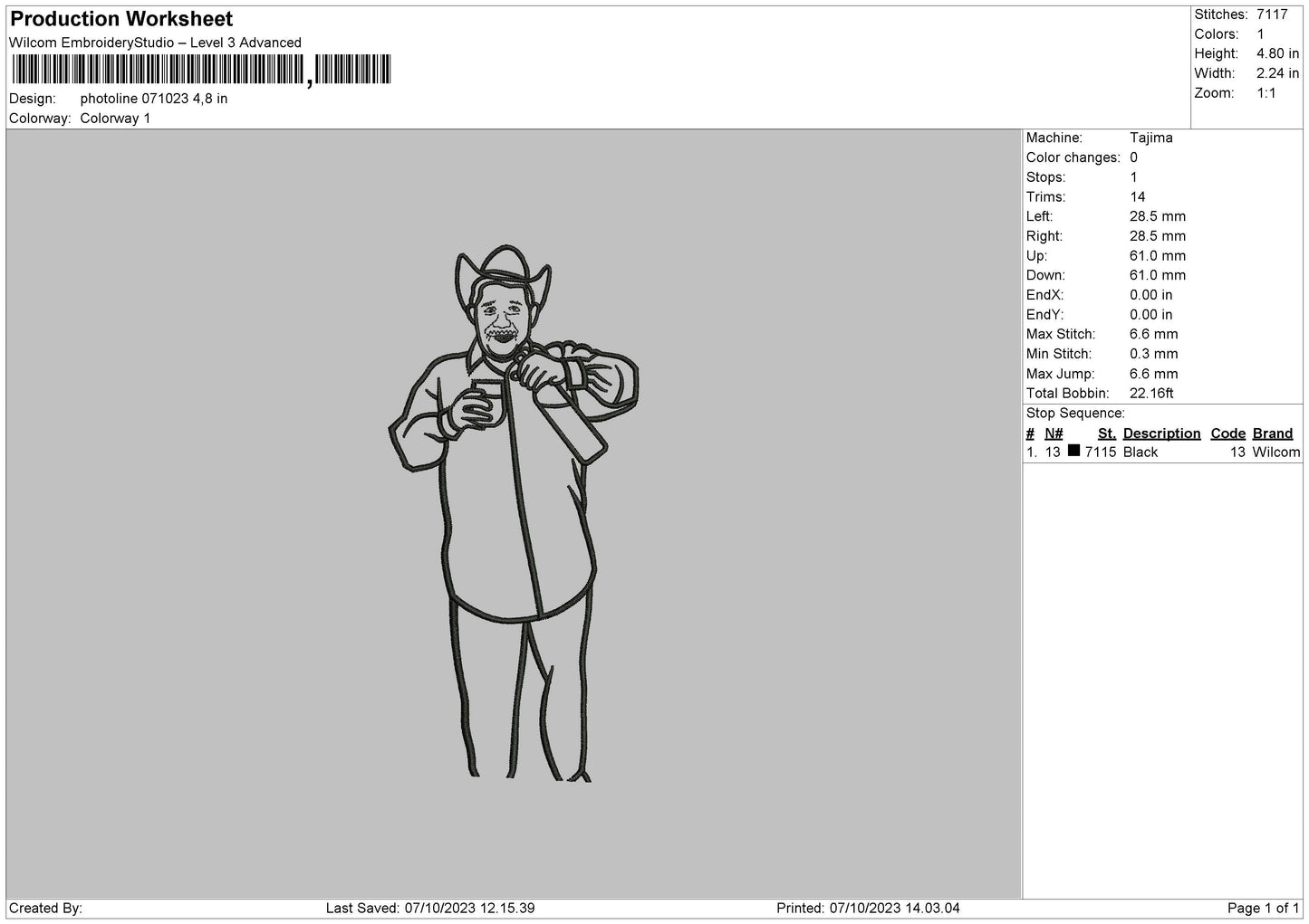 Photoline 0710 Embroidery File 6 sizes
