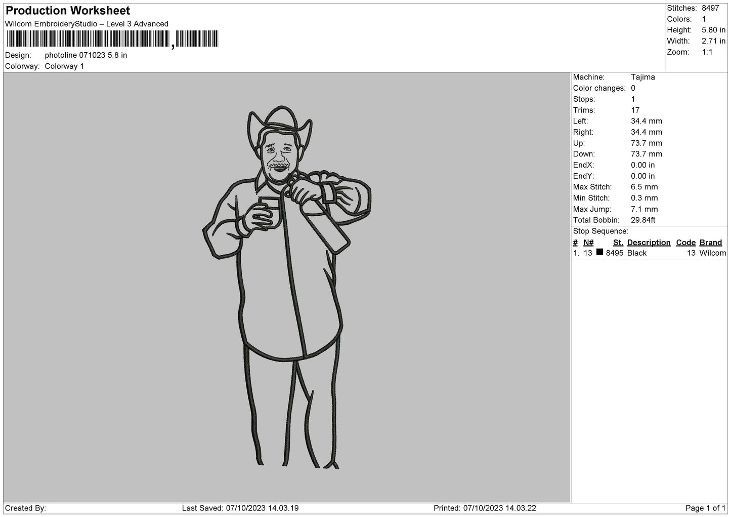 Photoline 0710 Embroidery File 6 sizes