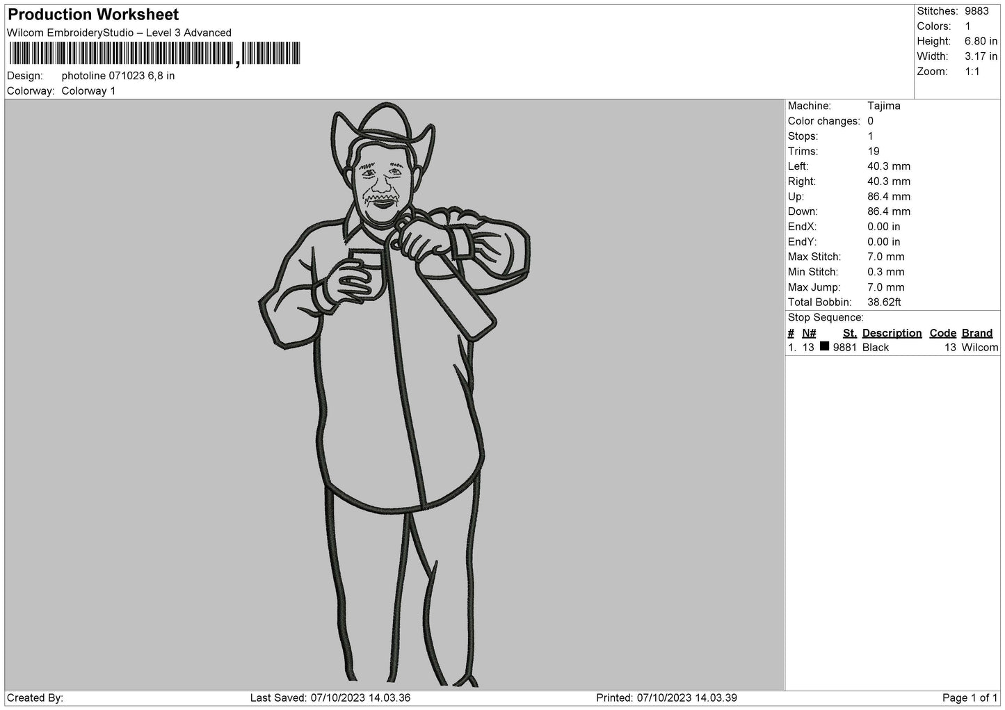 Photoline 0710 Embroidery File 6 sizes