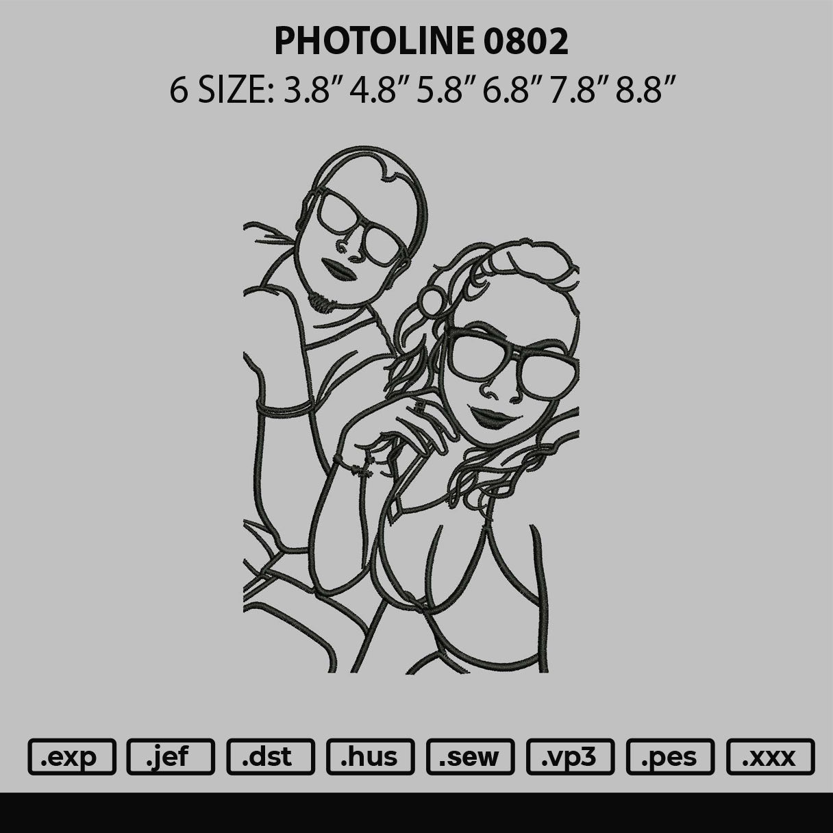 Photoline 0802 Embroidery File 6 sizes