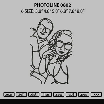 Photoline 0802 Embroidery File 6 sizes