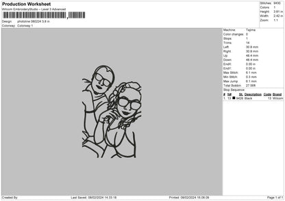 Photoline 0802 Embroidery File 6 sizes