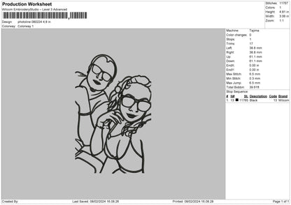 Photoline 0802 Embroidery File 6 sizes
