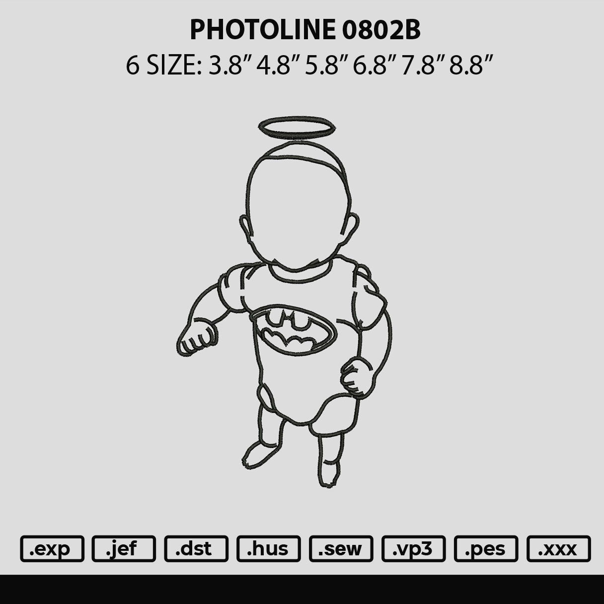 Photoline 0802 Embroidery File 6 sizes