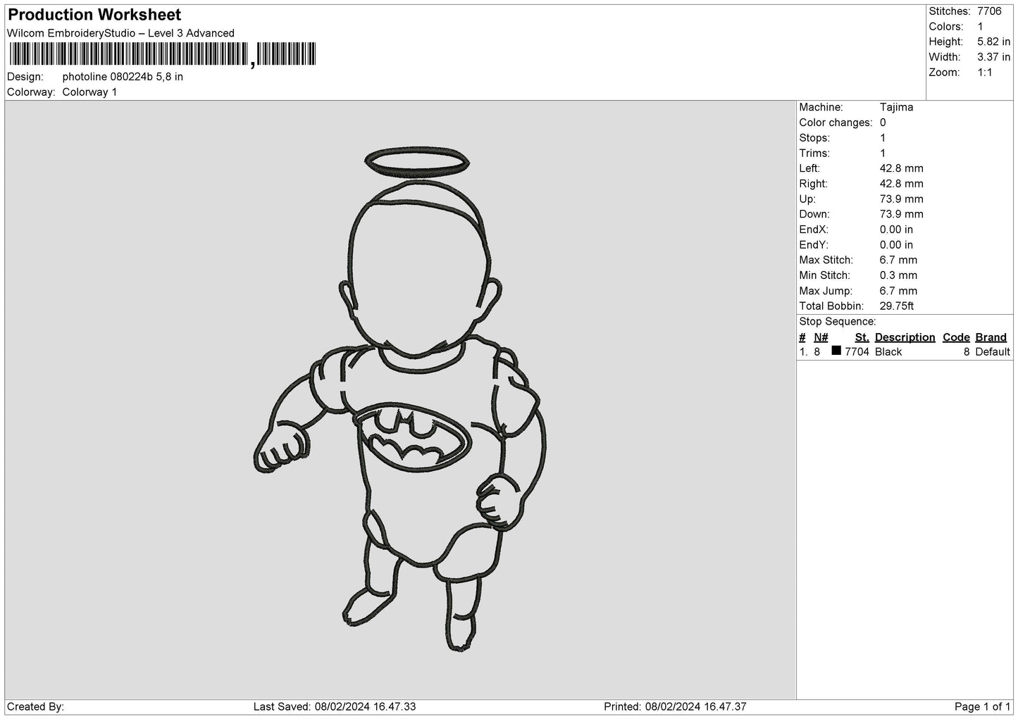 Photoline 0802 Embroidery File 6 sizes