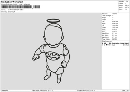 Photoline 0802 Embroidery File 6 sizes