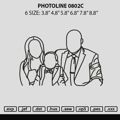 Photoline 0802c Embroidery File 6 sizes