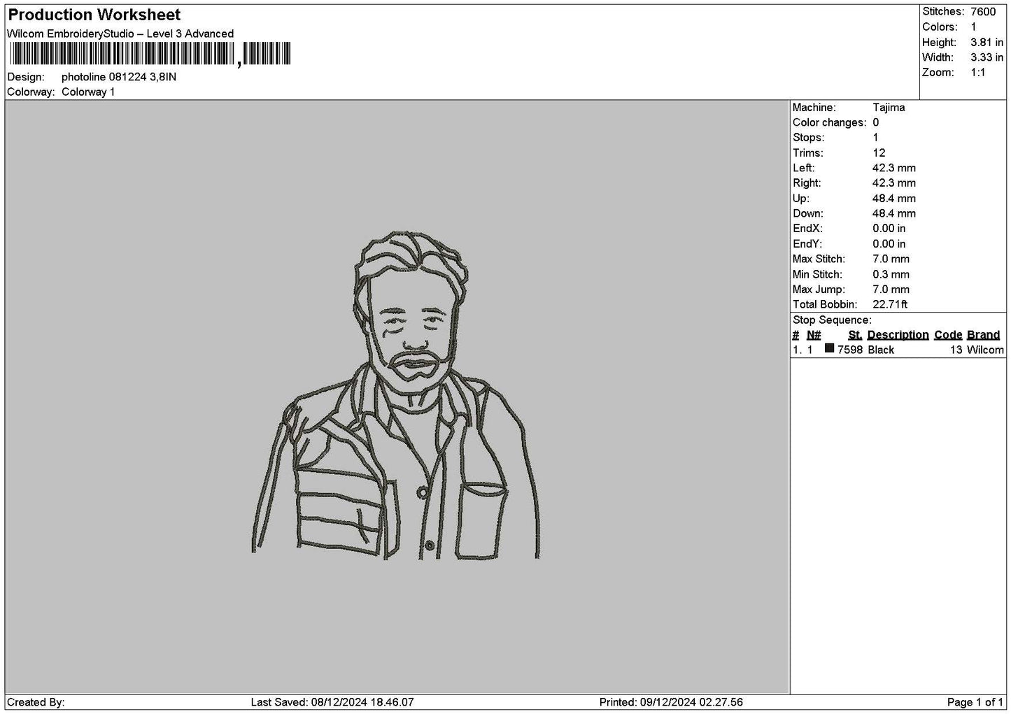 Photoline 0812 Embroidery File 6 sizes