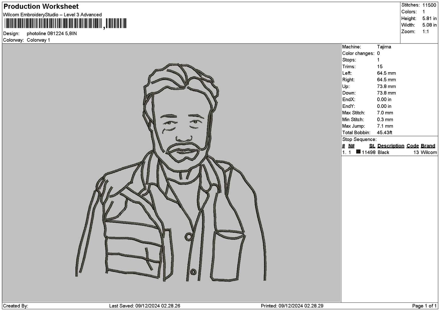 Photoline 0812 Embroidery File 6 sizes