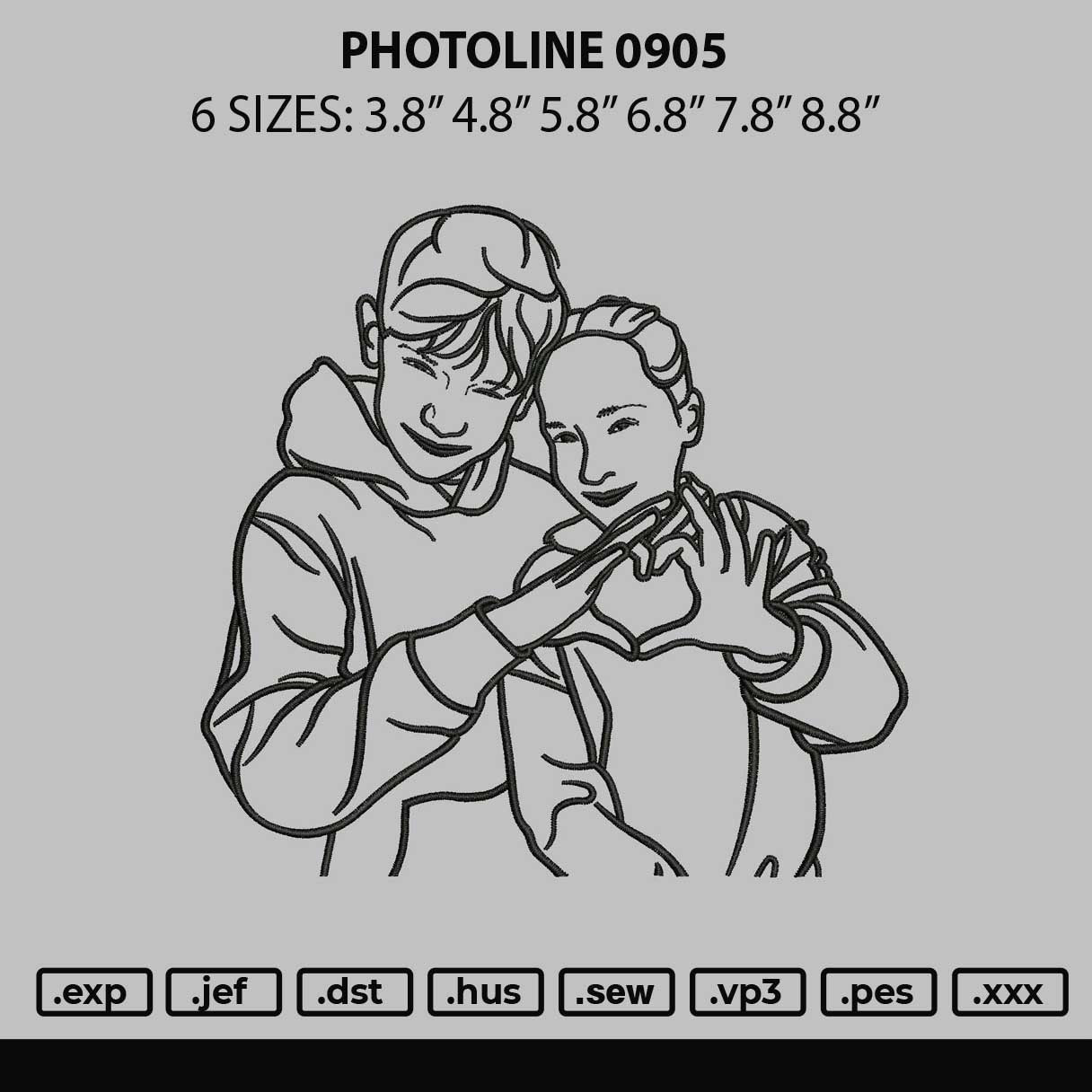 Photoline 0805 Embroidery File 6 sizes