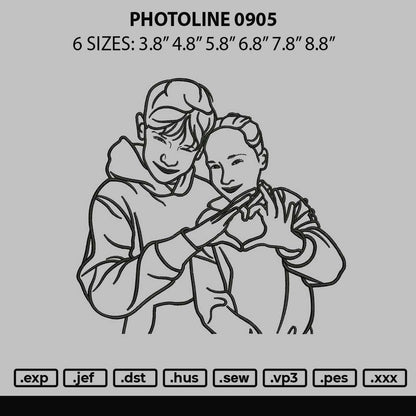 Photoline 0805 Embroidery File 6 sizes