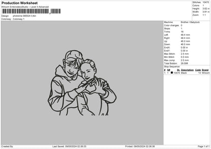 Photoline 0805 Embroidery File 6 sizes