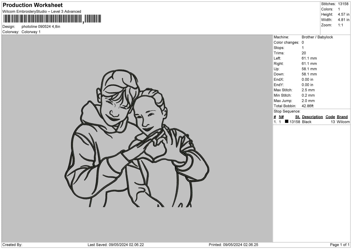 Photoline 0805 Embroidery File 6 sizes