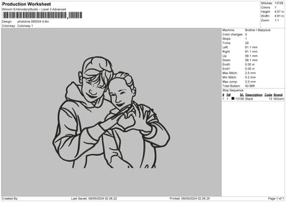 Photoline 0805 Embroidery File 6 sizes