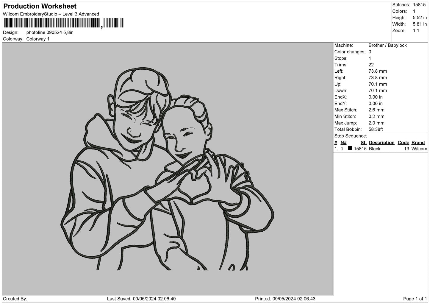 Photoline 0805 Embroidery File 6 sizes