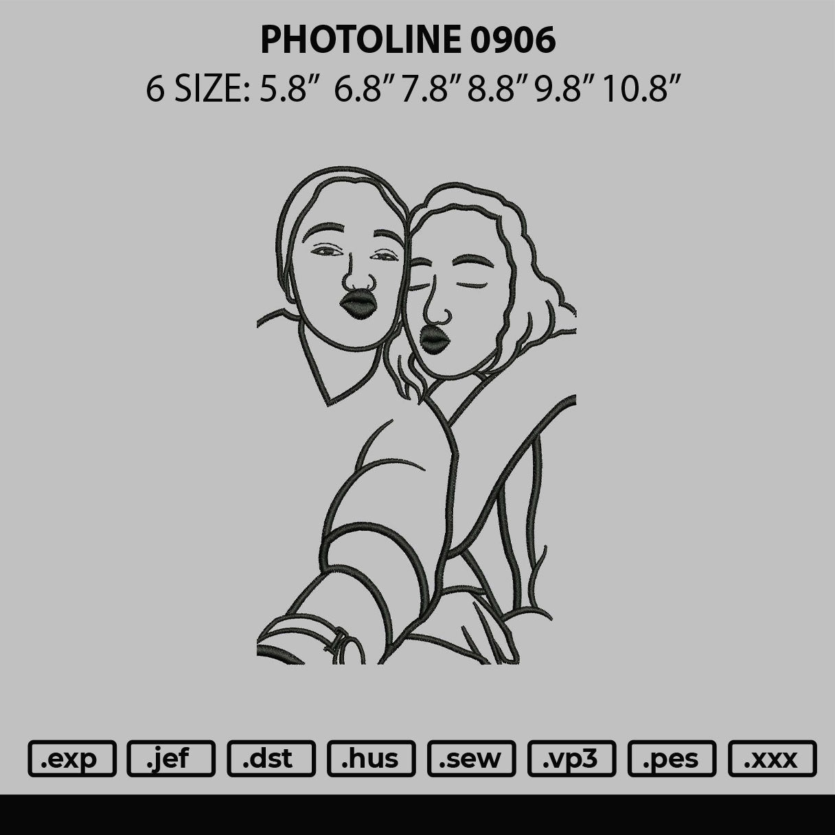 Photoline 0906 Embroidery File 6 sizes