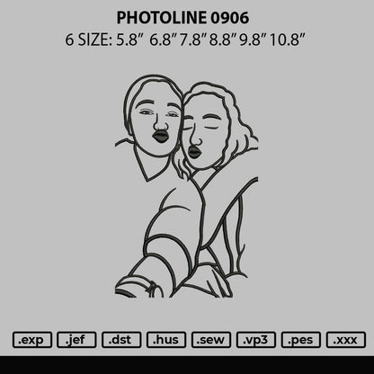 Photoline 0906 Embroidery File 6 sizes