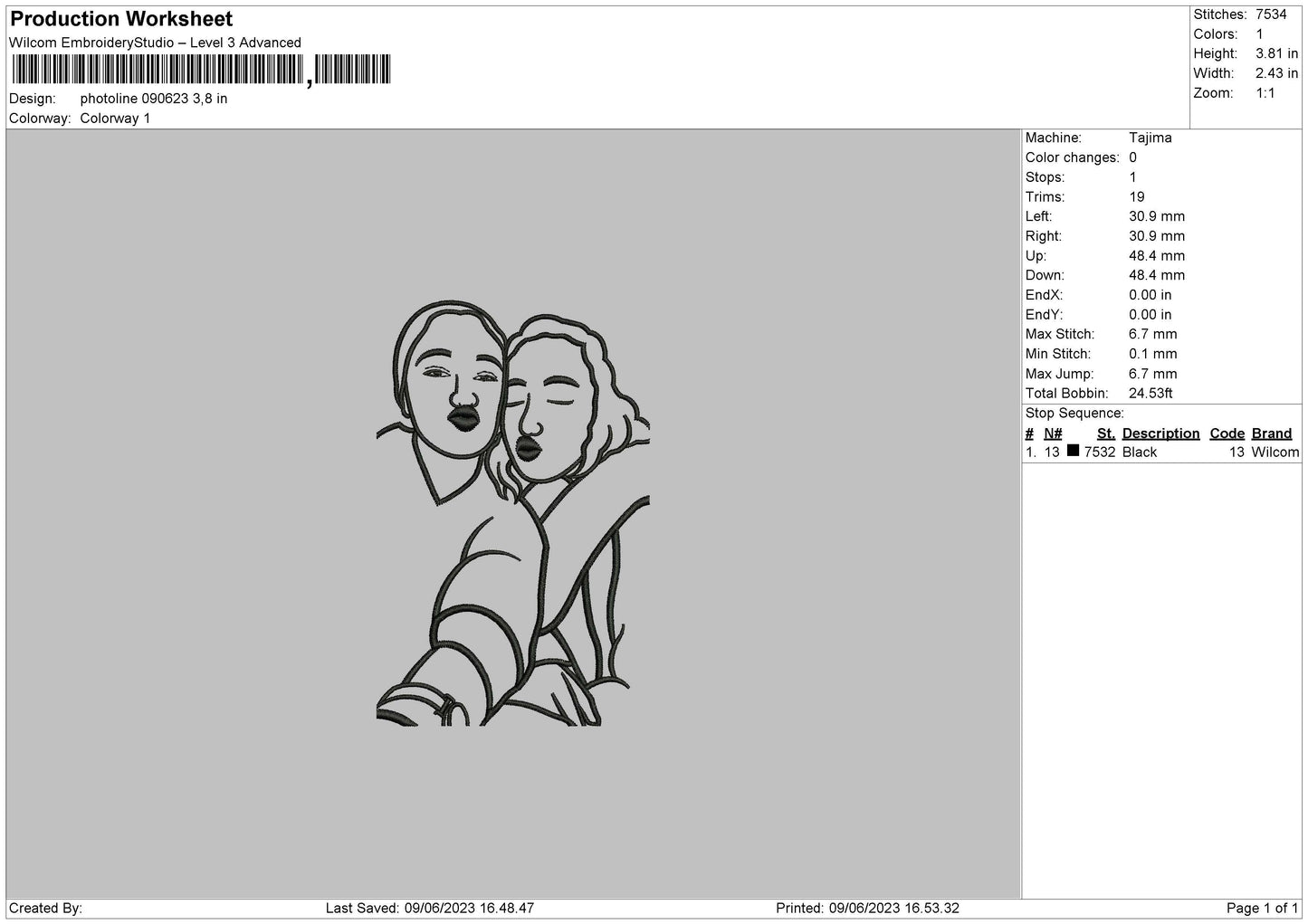 Photoline 0906 Embroidery File 6 sizes