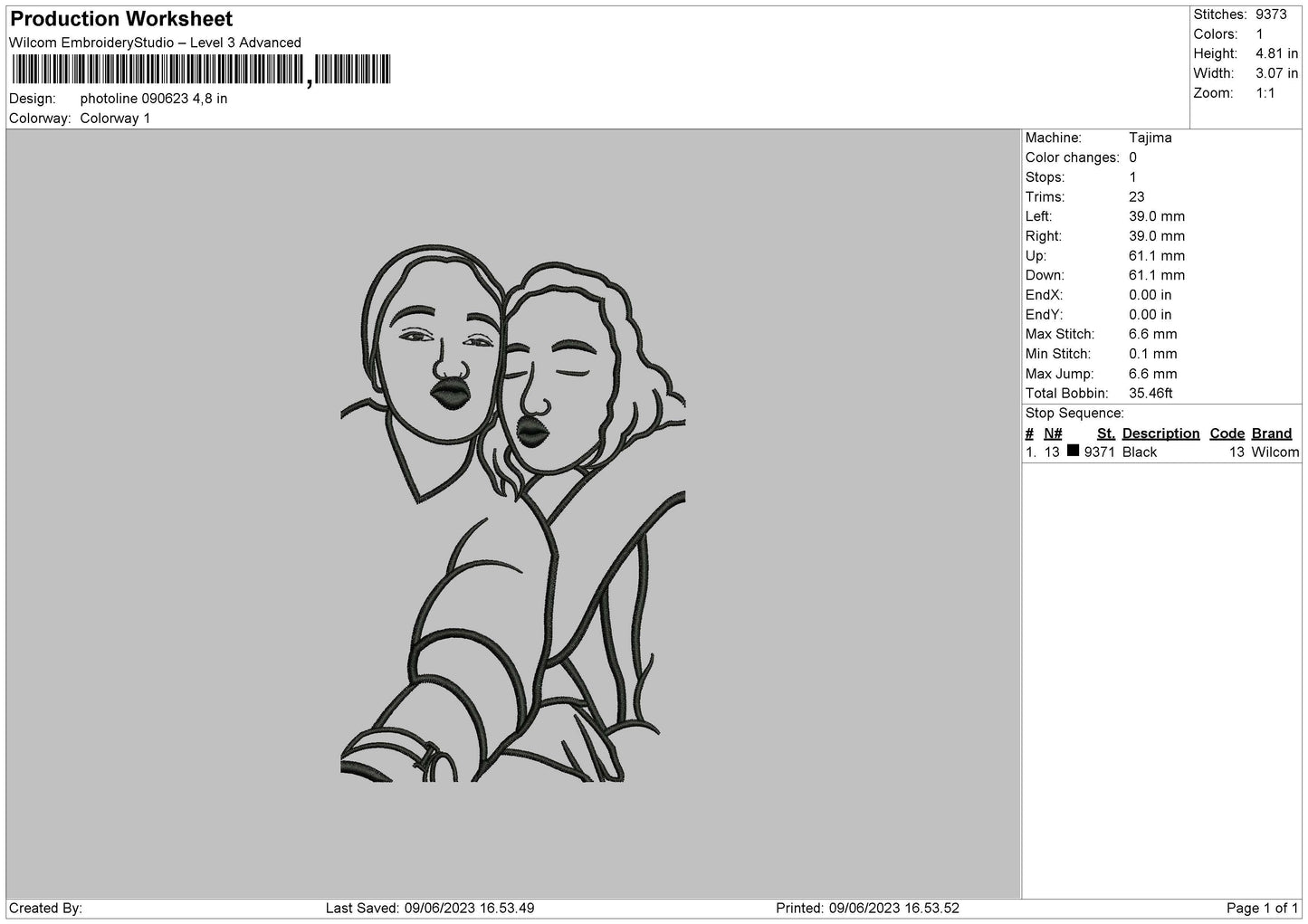 Photoline 0906 Embroidery File 6 sizes