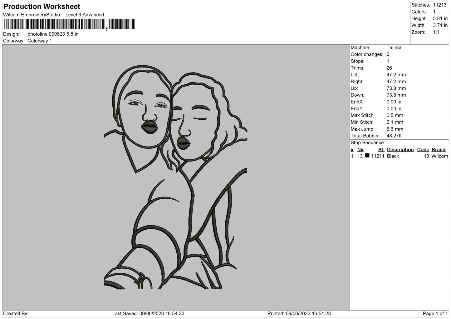 Photoline 0906 Embroidery File 6 sizes