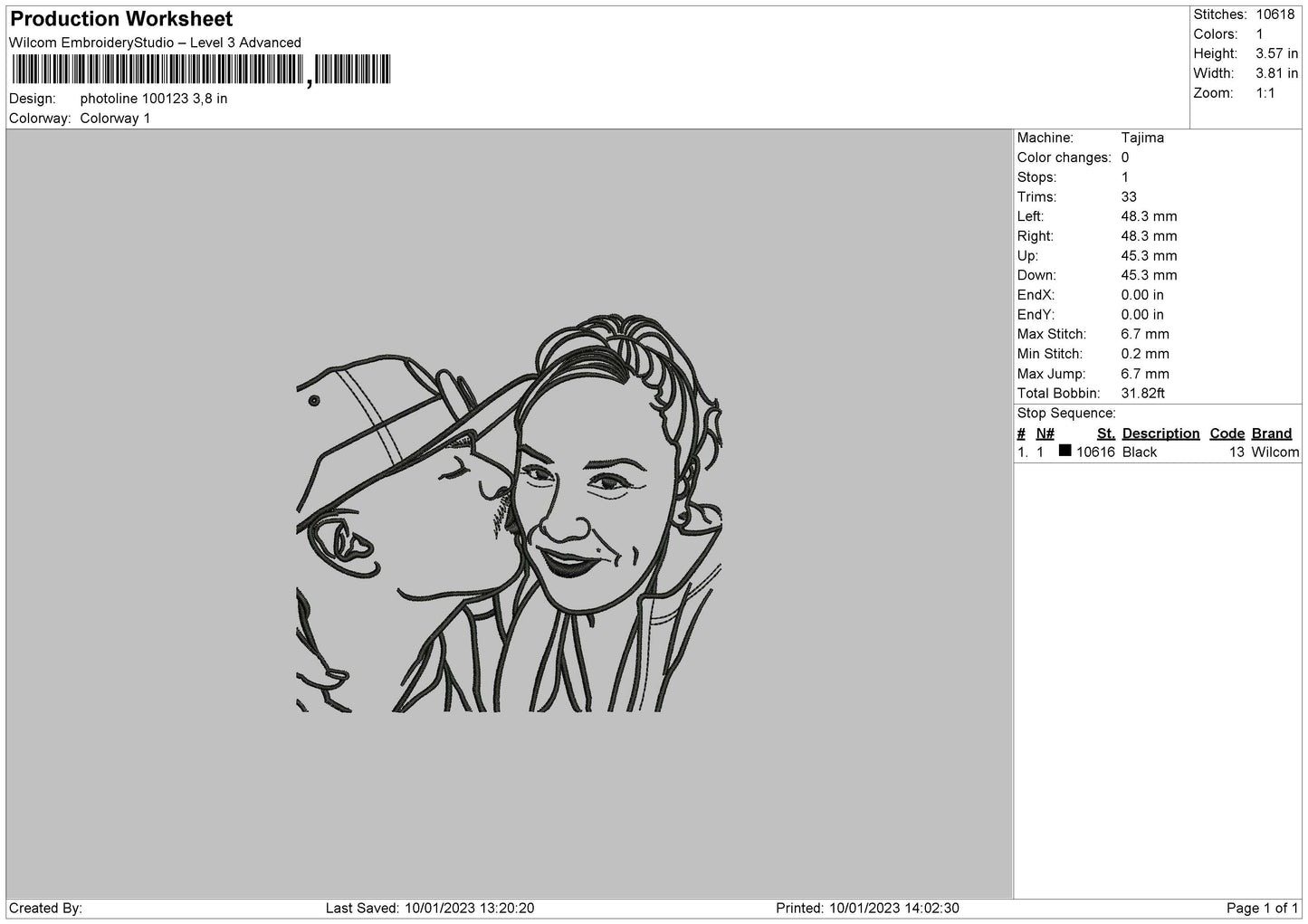 Photoline 100123 Embroidery File 6 sizes