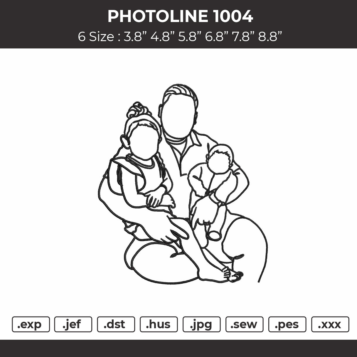 Photoline 1004 Embroidery File 6 sizes