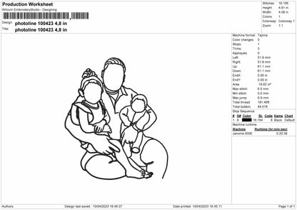 Photoline 1004 Embroidery File 6 sizes