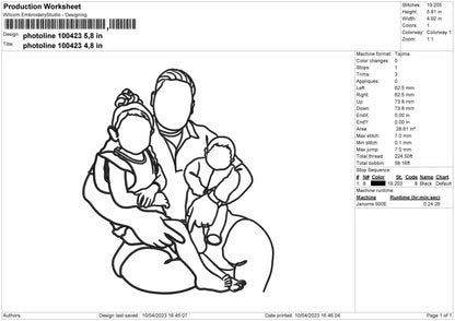 Photoline 1004 Embroidery File 6 sizes