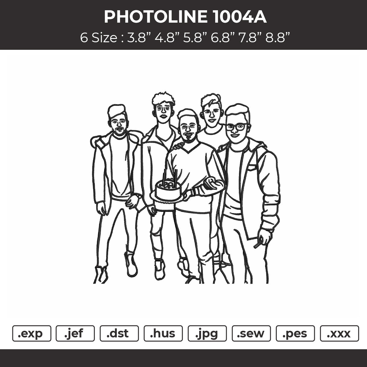 Photoline 1004a Embroidery File 6 sizes