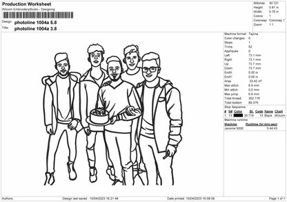 Photoline 1004a Embroidery File 6 sizes
