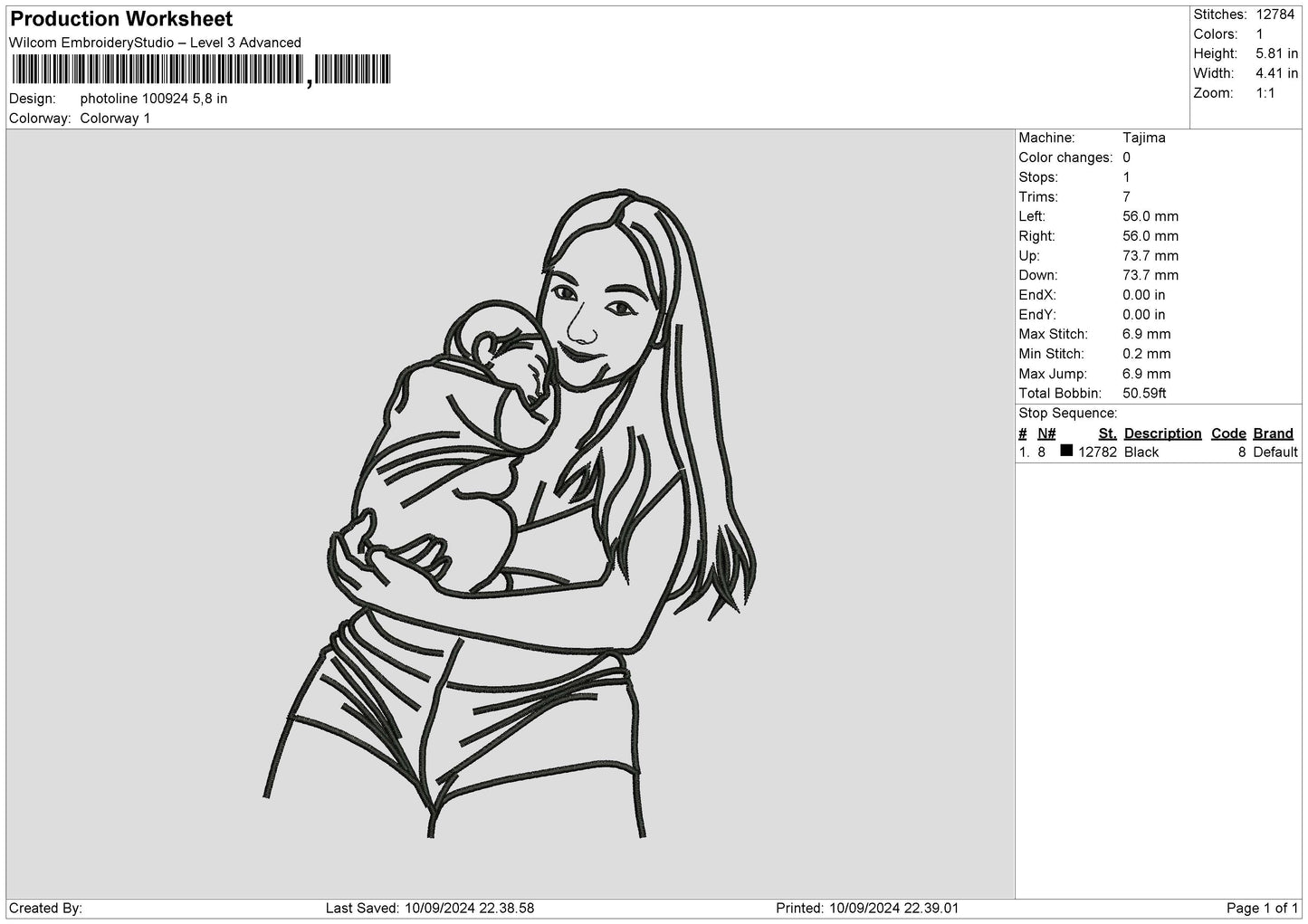 Photoline 1009 Embroidery File 6 sizes