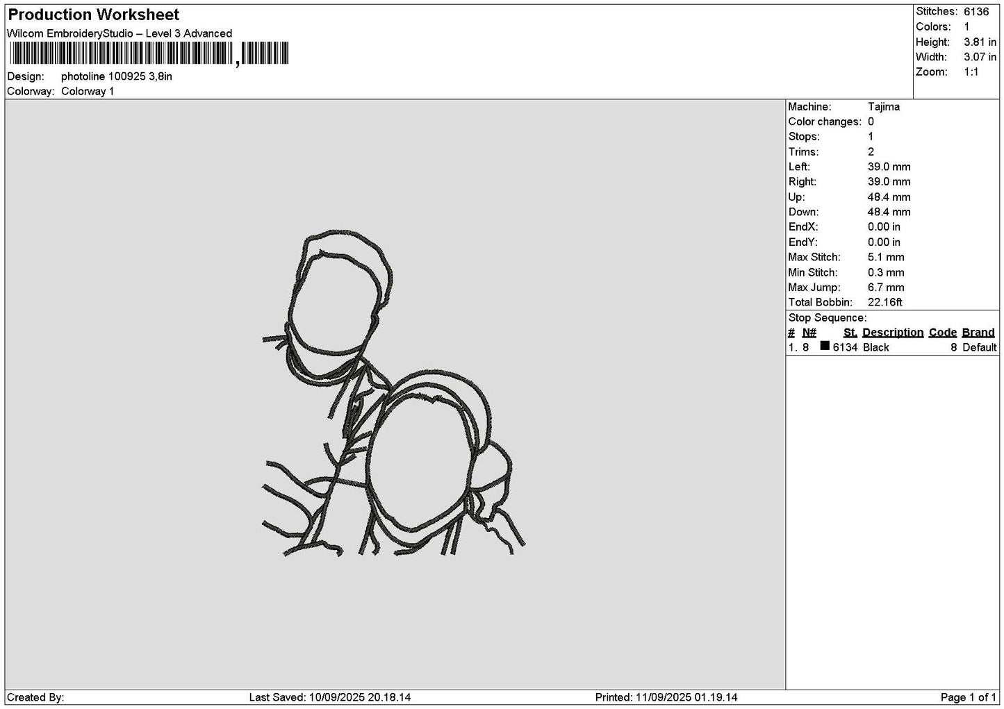 Photoline 1009 Embroidery File 6 sizes