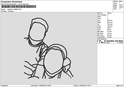 Photoline 1009 Embroidery File 6 sizes