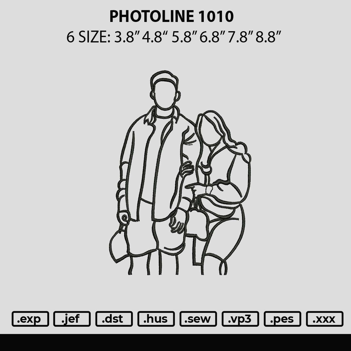 Photoline 1010 Embroidery File 6 sizes