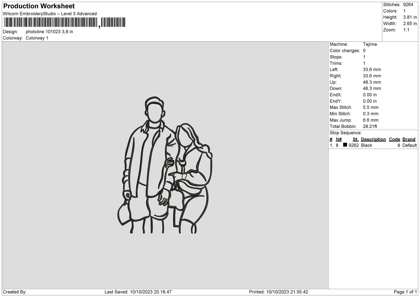 Photoline 1010 Embroidery File 6 sizes